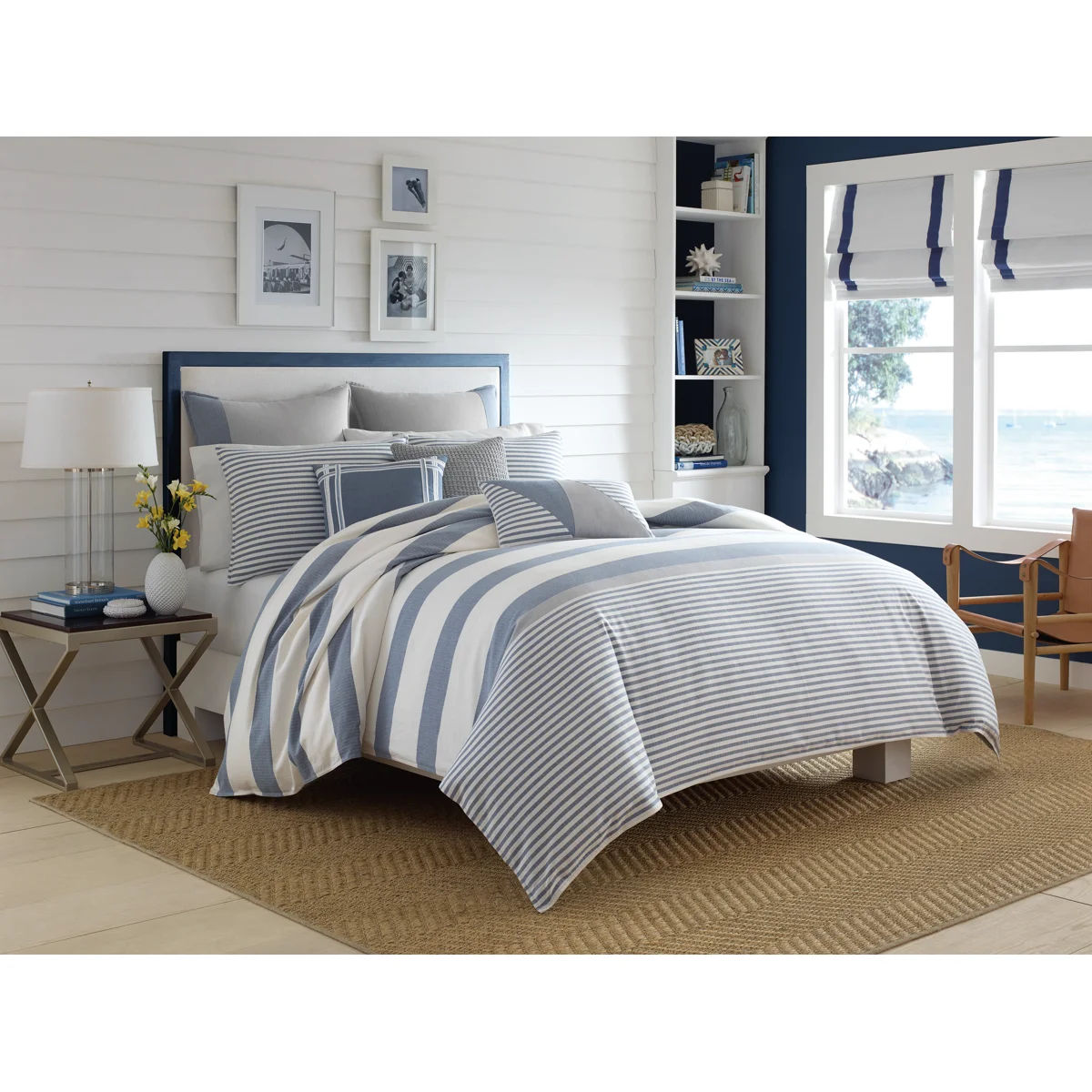 Nautica Fairwater Blue Cotton Reversible Comforter Set thumbnail 6